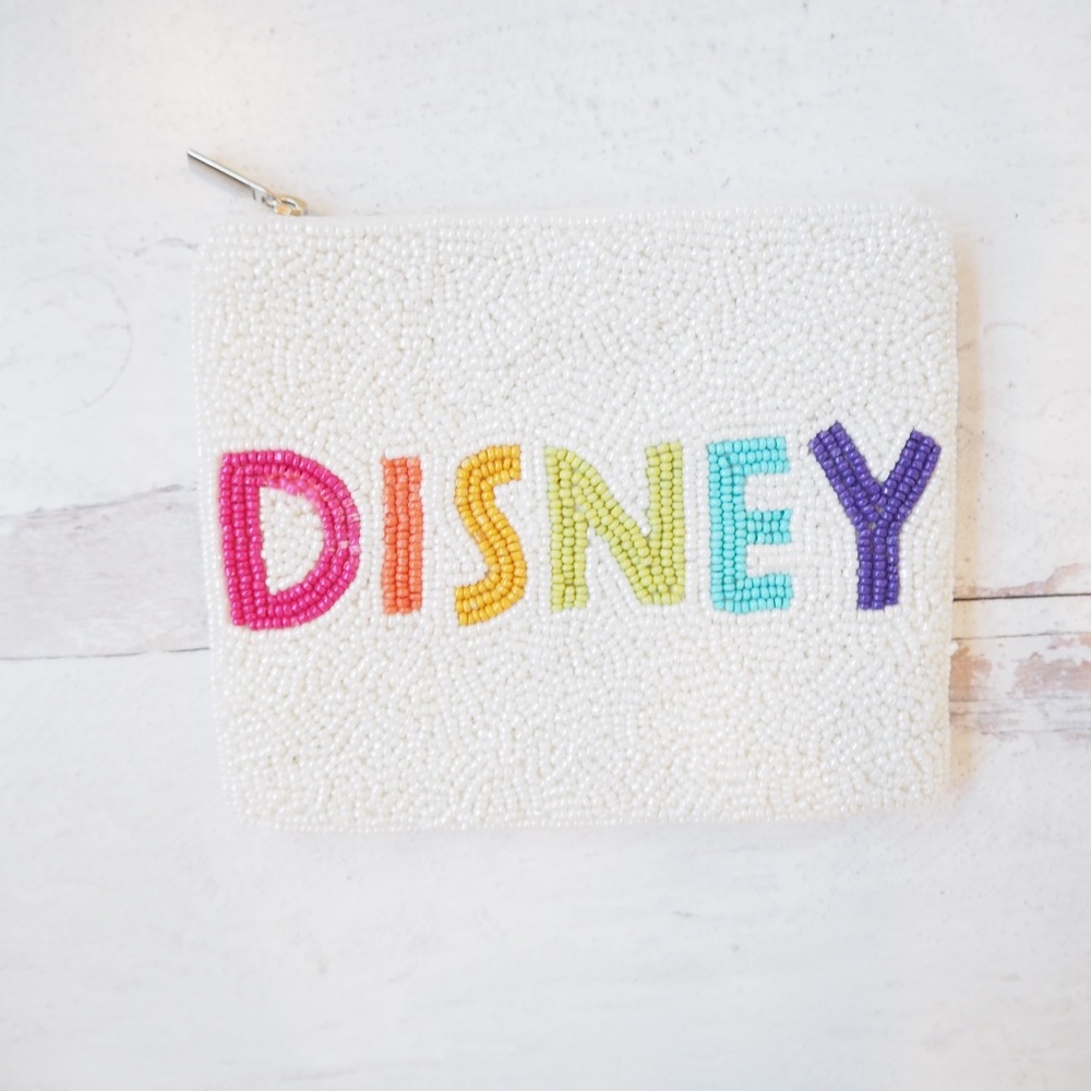 Beaded Disney Zip Wallet/ Coin Purse